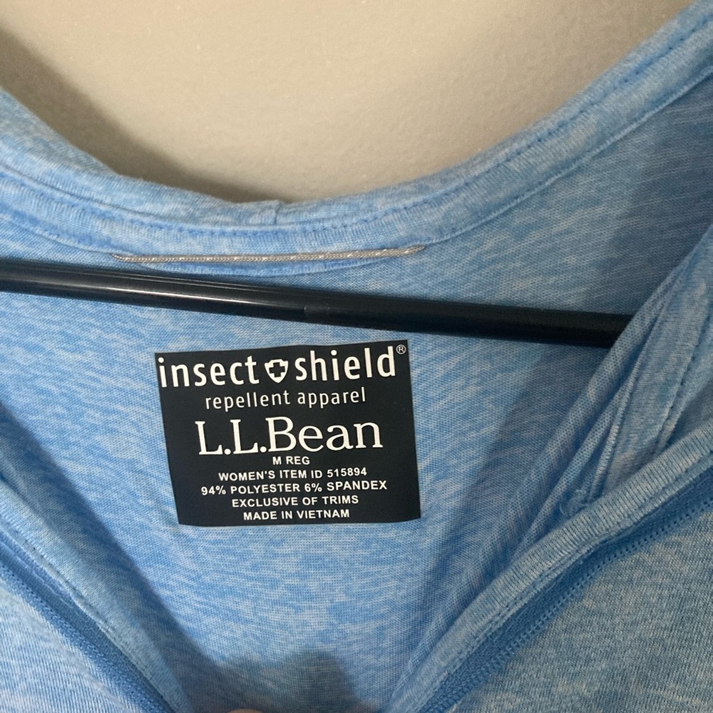 L.L.Bean Heathered Sky Blue InsectShield Women's Top - Picture 2 of 4